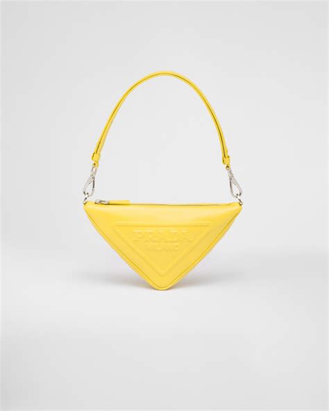 Sunny Yellow Prada Triangle leather mini